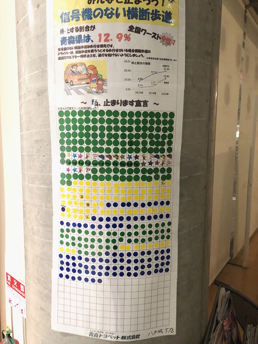 信号機のない横断歩道 歩行者優先を広く呼びかけ 青森トヨペット 交通安全推進 東北 東北