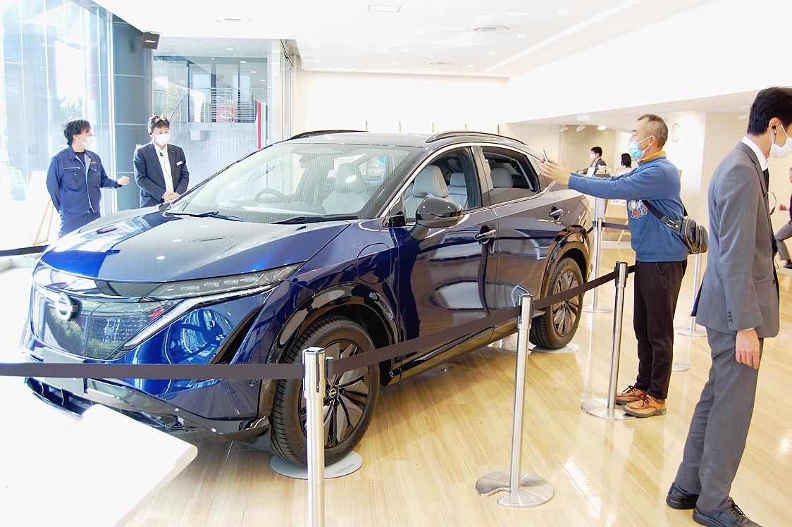 来年発売予定の日産クロスオーバーｅｖ アリア 兵庫にお目見え ヒットの予感に沸き立つ 近畿圏 近畿圏
